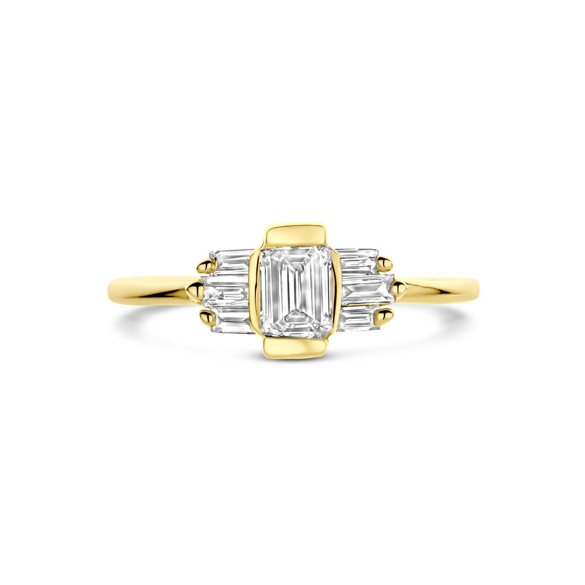 Anello da donna in oro giallo 14k con diamante lab grown 0.64ct – largo 7mm