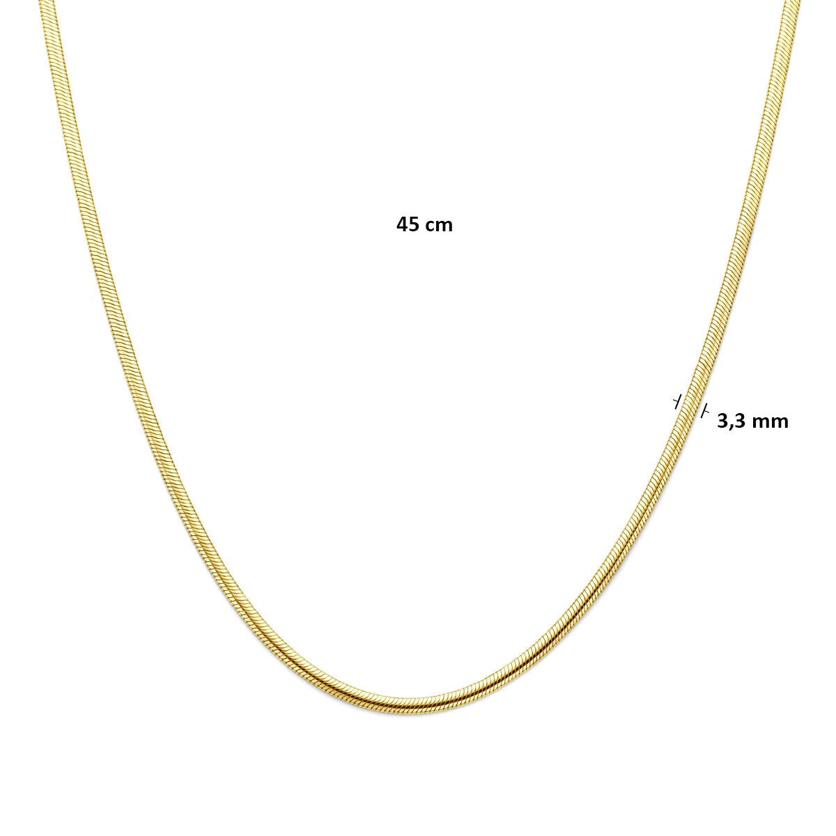 Collana a serpente in oro giallo 9K con anima in argento