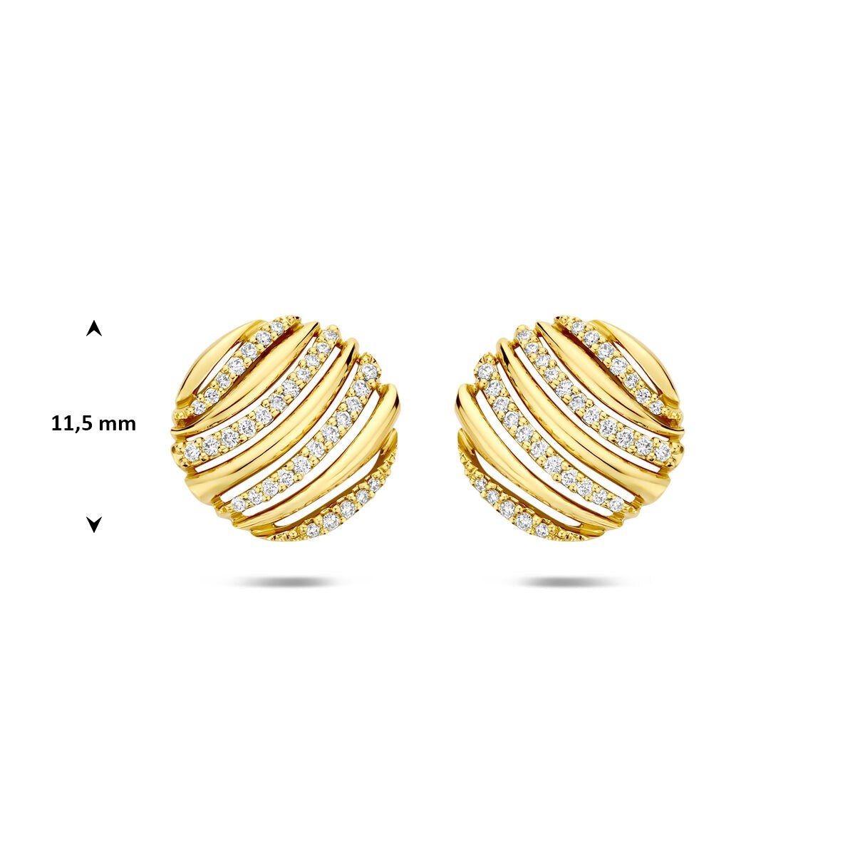 Orecchini a lobo in oro giallo 14k con diamante 0.20ct