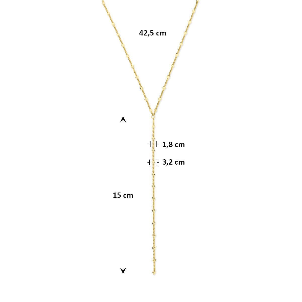 Collana a Y in argento 925 dorato