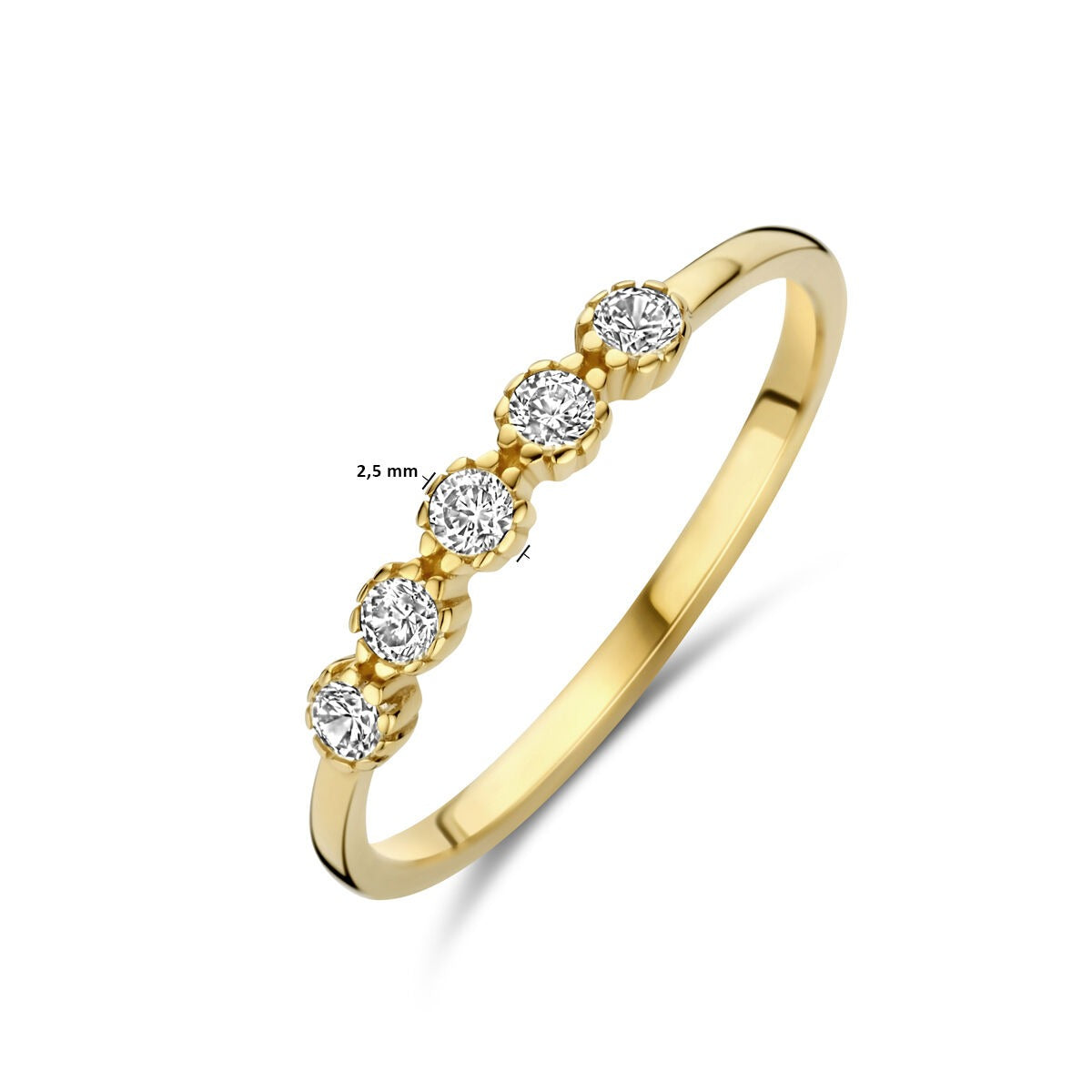 Anello in oro giallo 9k con zirconi