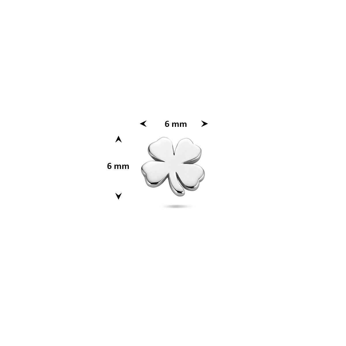 Piercing flat back trifoglio in argento – rodiato 925