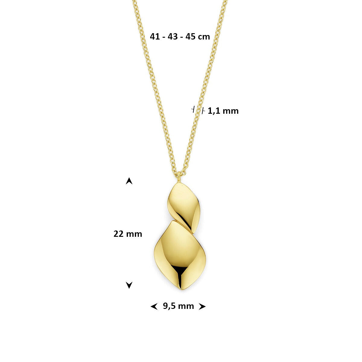 Collier in oro giallo 14k con elegante ciondolo