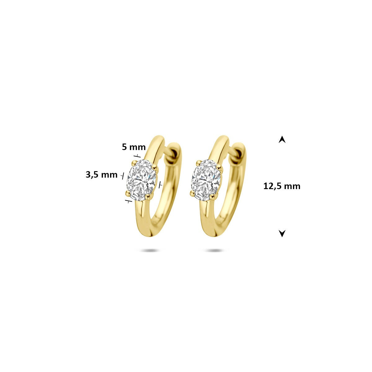 Orecchini a cerchio in oro 14k con diamante lab grown