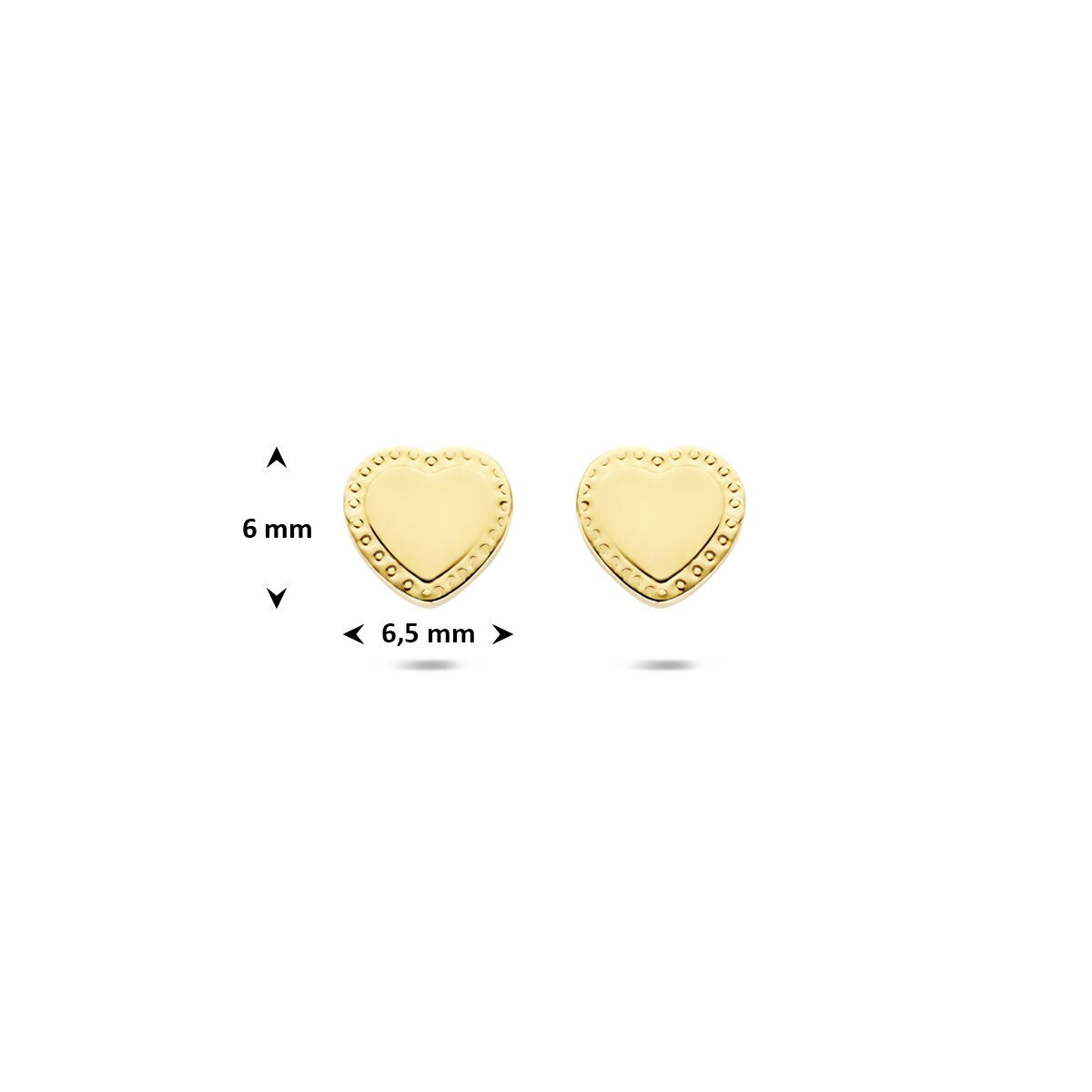 Orecchini a bottone cuoricino in oro giallo 14k – Simbolo d'amore senza tempo in miniatura