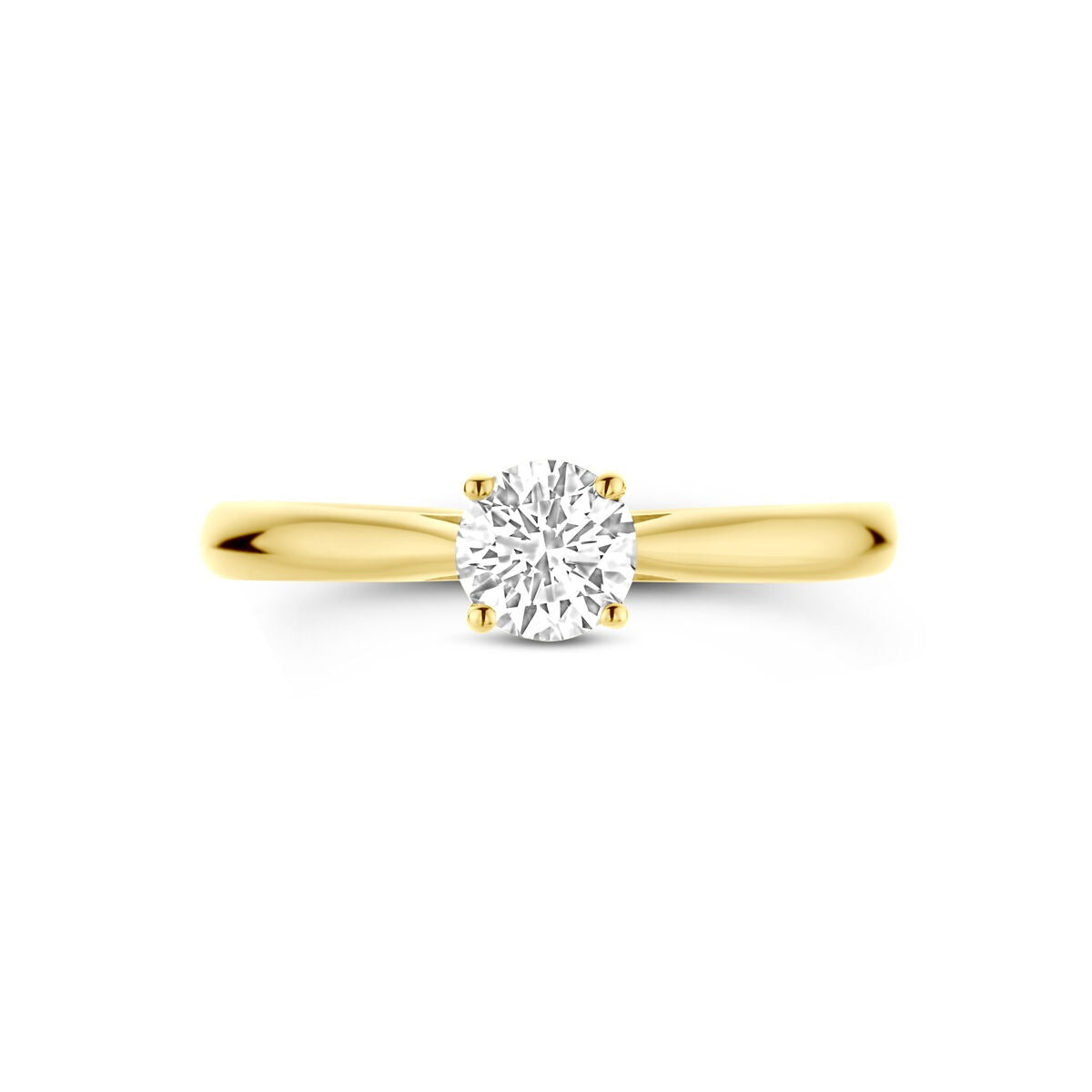 Anello da donna in 14k oro giallo con diamante lab grown da 0.50ct
