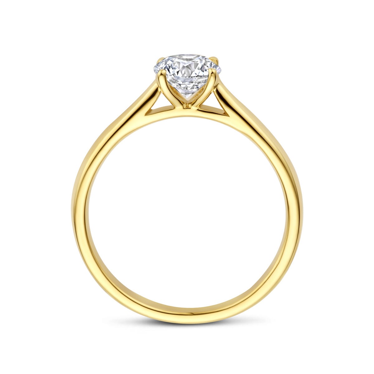 Anello in oro giallo 14k con diamante lab grown 0.75ct