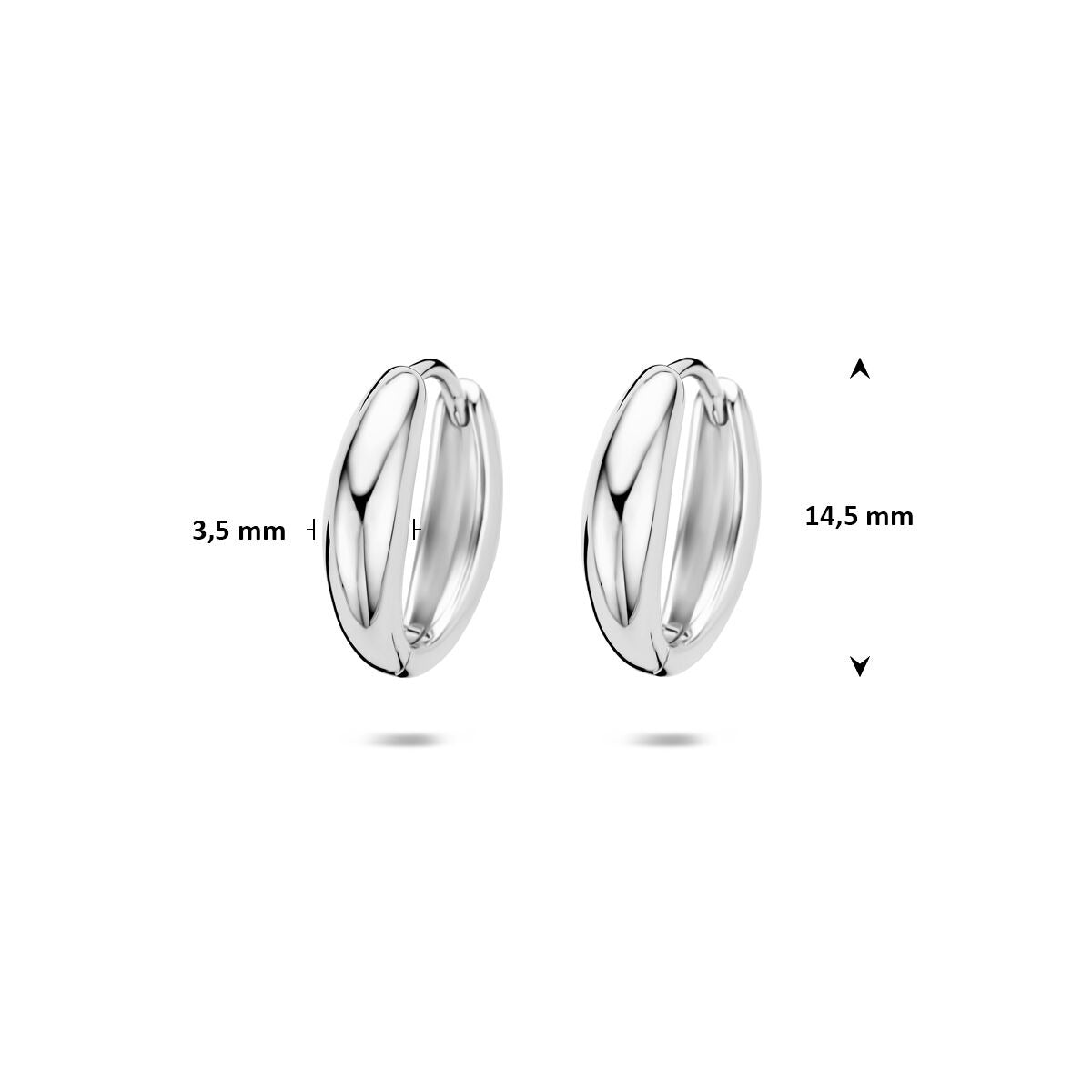 Orecchini a Cerchio con Chiusura a Scatto in Argento Rodiato