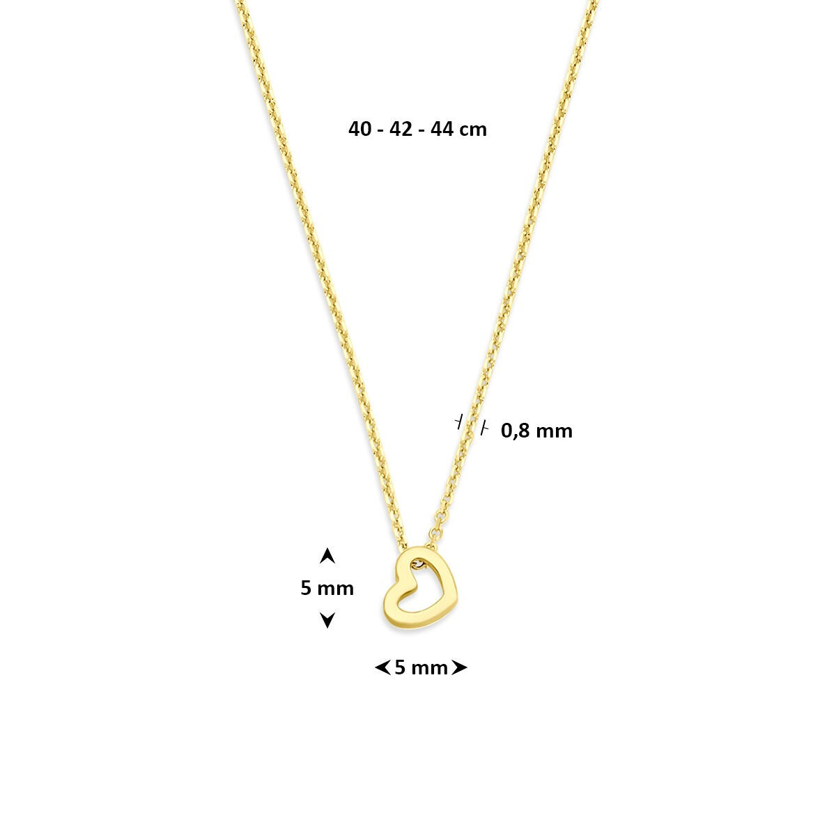 Collana in oro giallo 14k con cuoricino