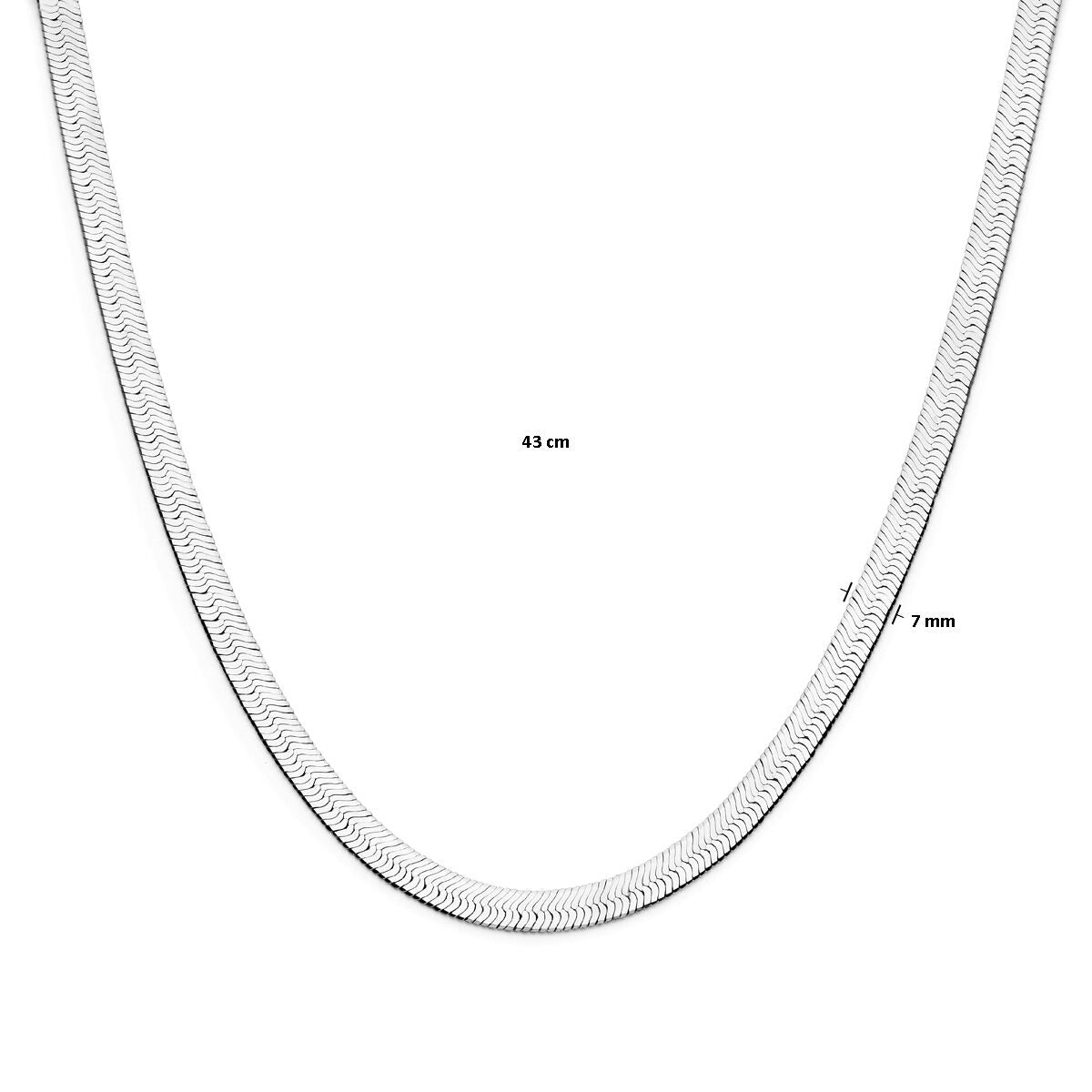Collana da donna in argento – collier rodiato con maglia omega