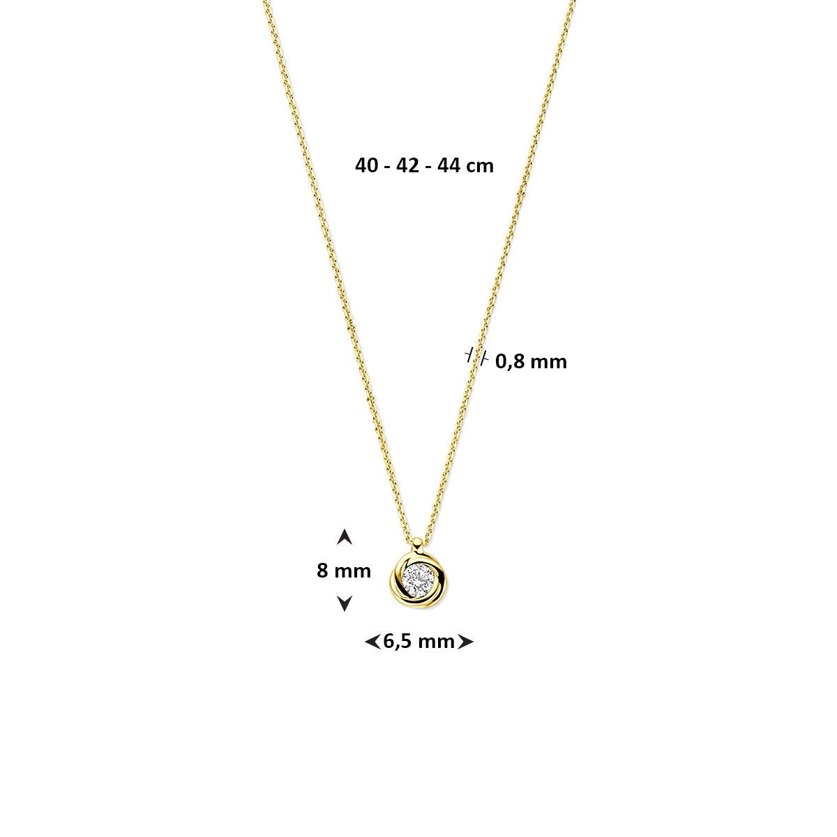 Collana in Oro 14k con Zirconia – Maglia Jasseron