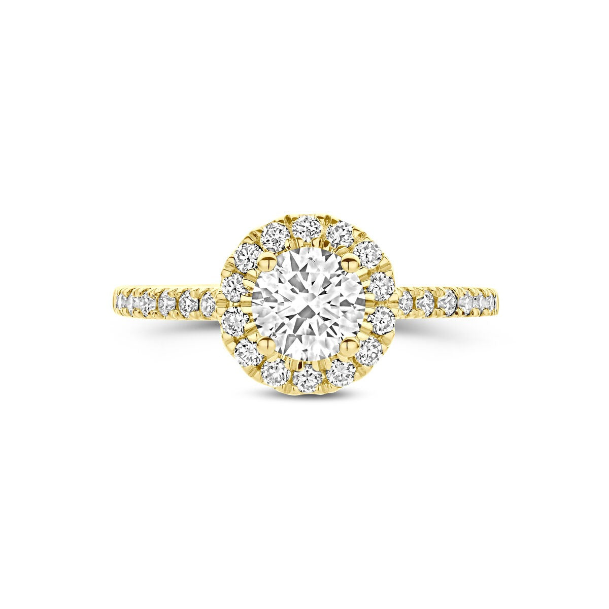 Anello in oro giallo 14k con diamante lab grown 1.10ct