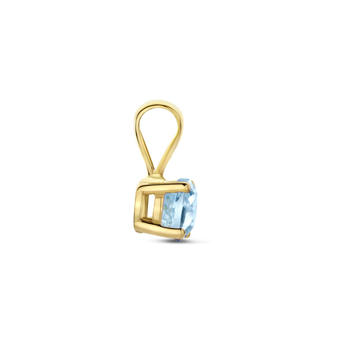 Ciondolo in oro giallo 14k con topazio blu