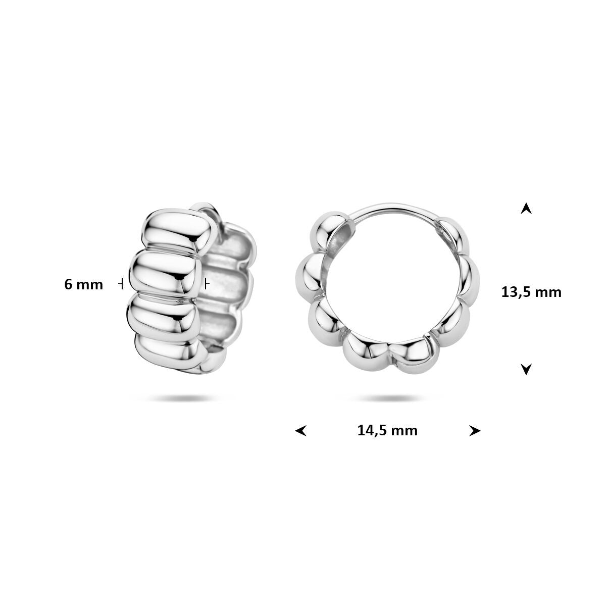 Orecchini a Clip in Argento Rodiato
