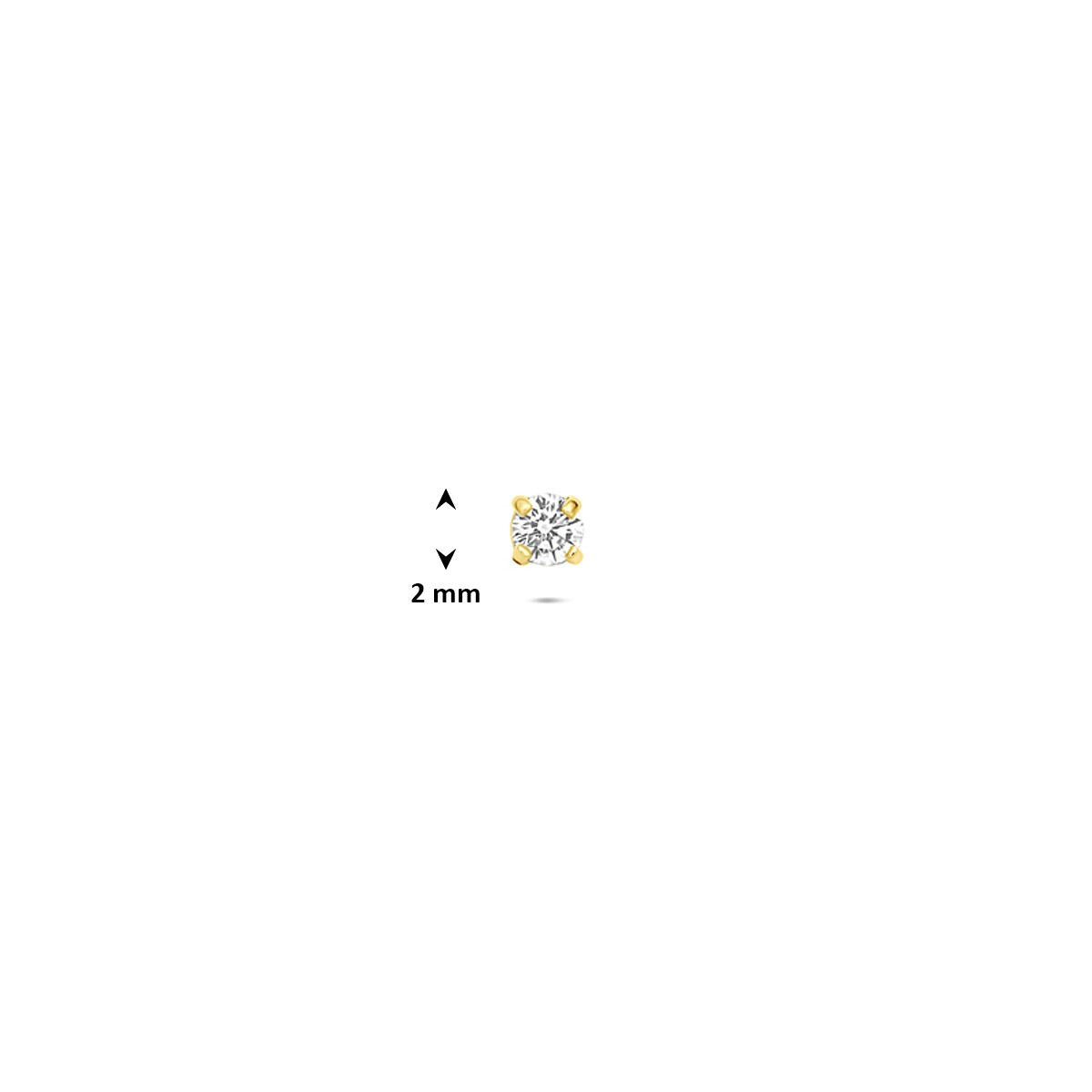 Piercing flat back in oro giallo 9k con zircone 2 mm