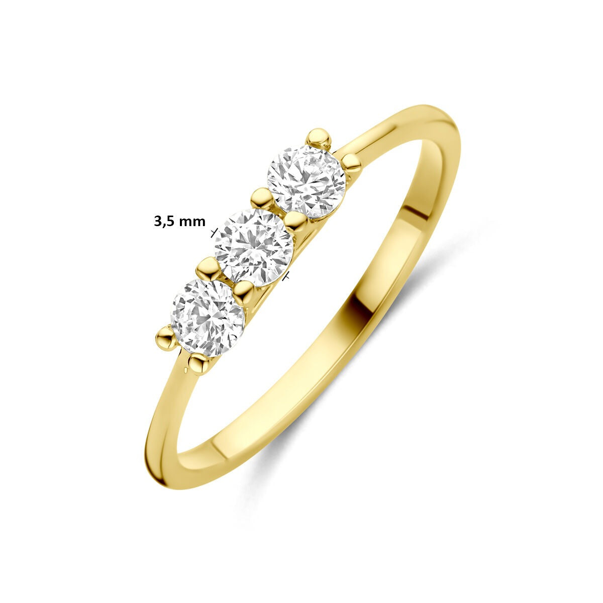 Anello da donna in oro con zircone – oro giallo 14k