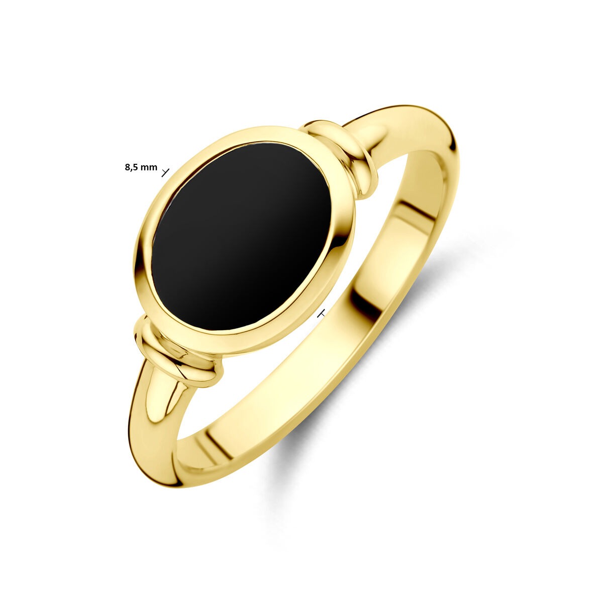 Anello in oro giallo 14k con onice
