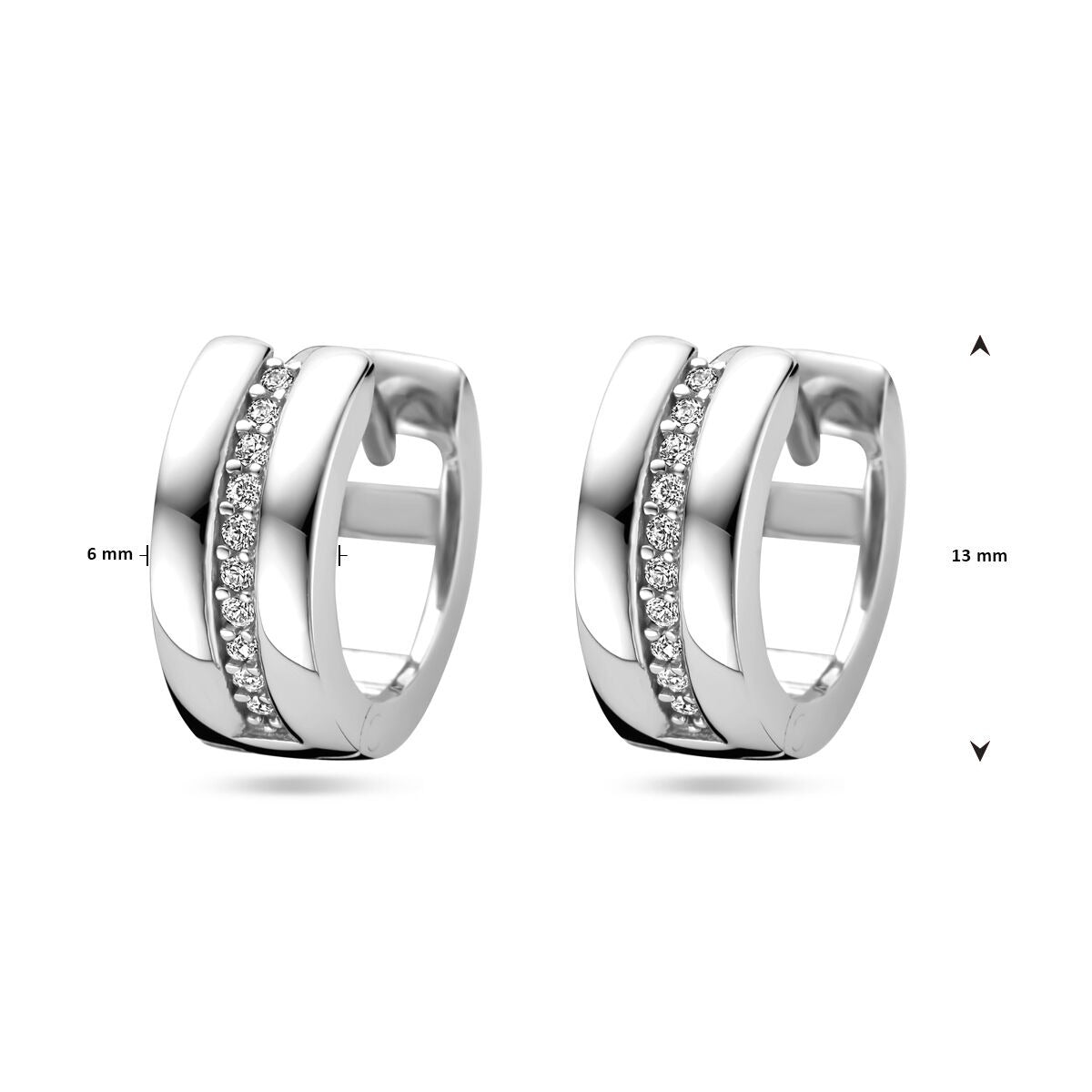Creoli in argento con zirconi – argento 925 rodiato