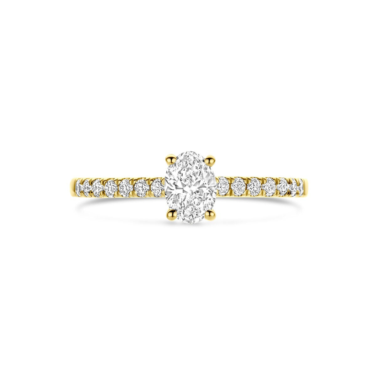Anello in oro 14k con diamante lab grown – taglio ovale
