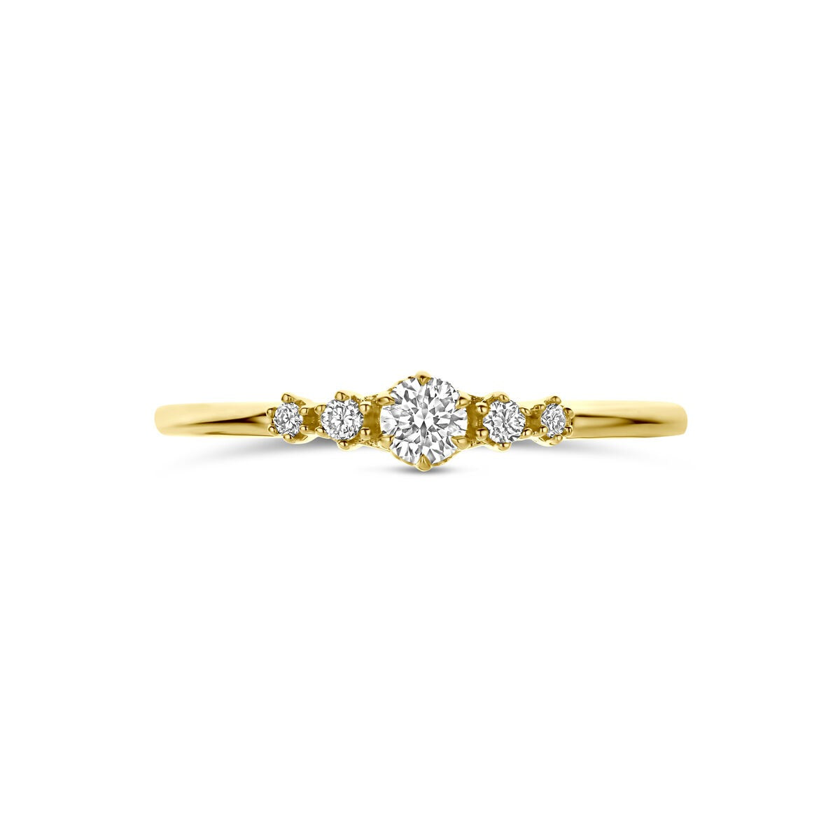 Anello in oro giallo 14k con diamante lab grown