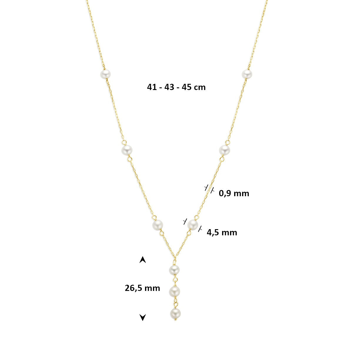 Collana in oro giallo 9k con perla