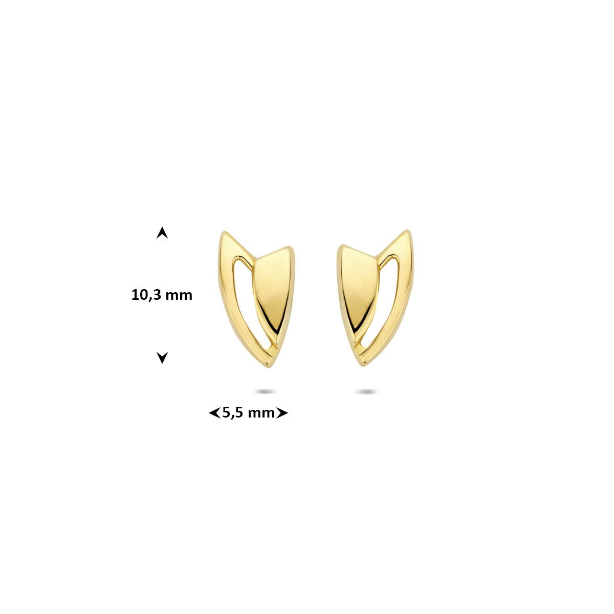 orecchini a bottone in oro 9k