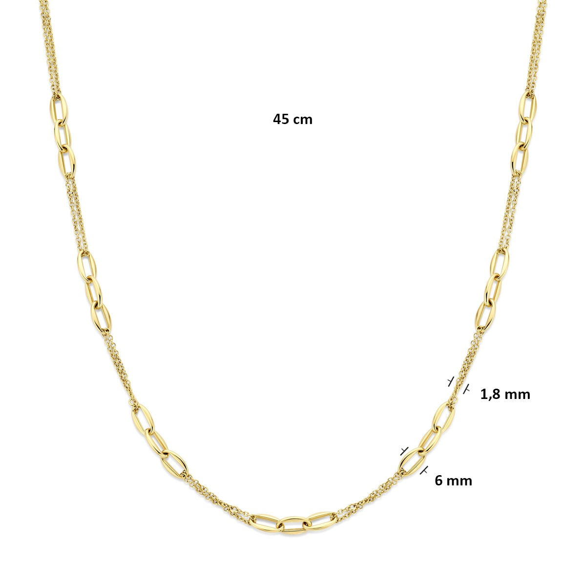 Collana a Maglie in Oro Giallo 14k Ancora