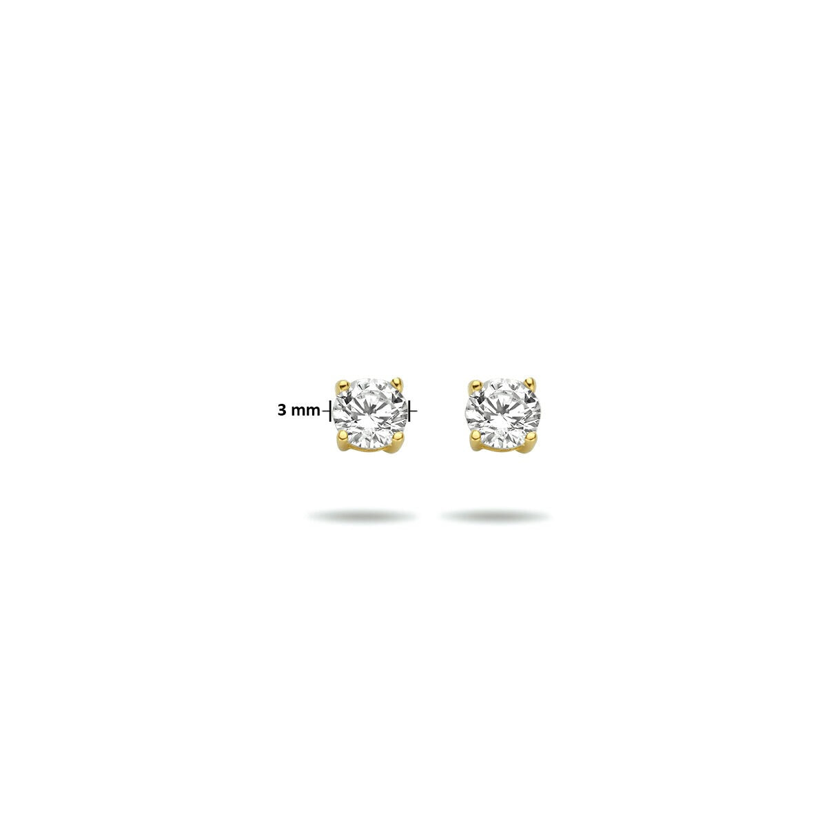 Orecchini a lobo in oro giallo 9k con Zircone