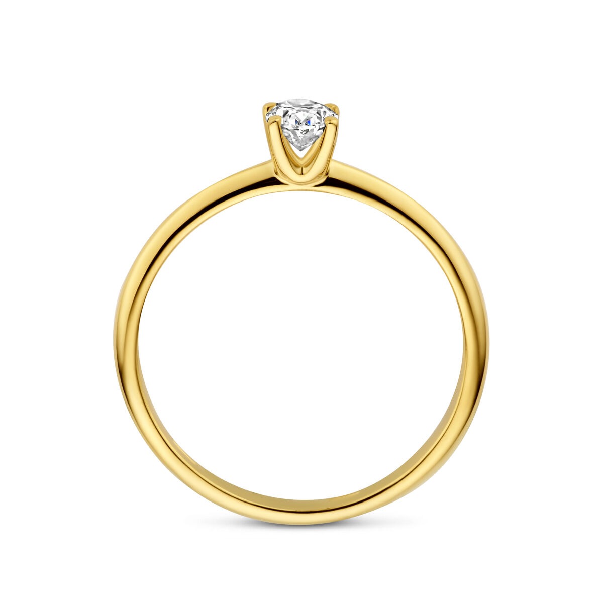 Anello in oro giallo 14k con diamante lab grown – ovale 0.30ct