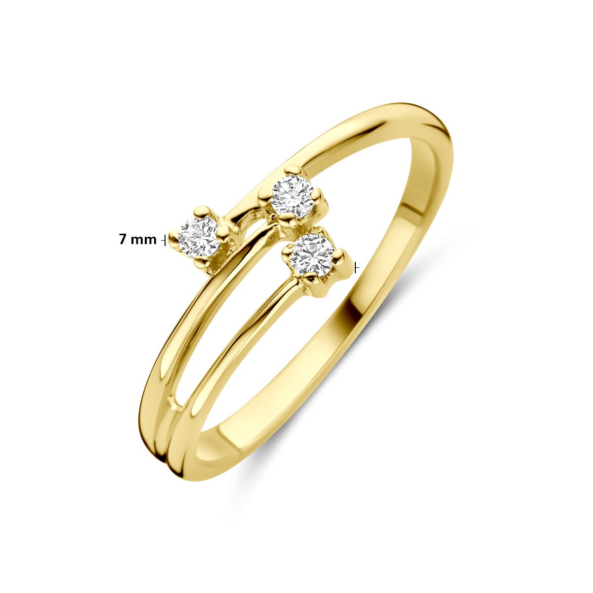 Anello da donna in oro con zircone – oro giallo 14k