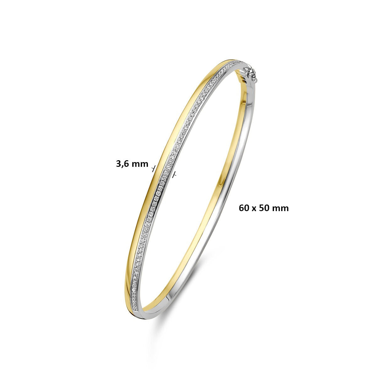 Bangle in oro bicolore 14k con diamante
