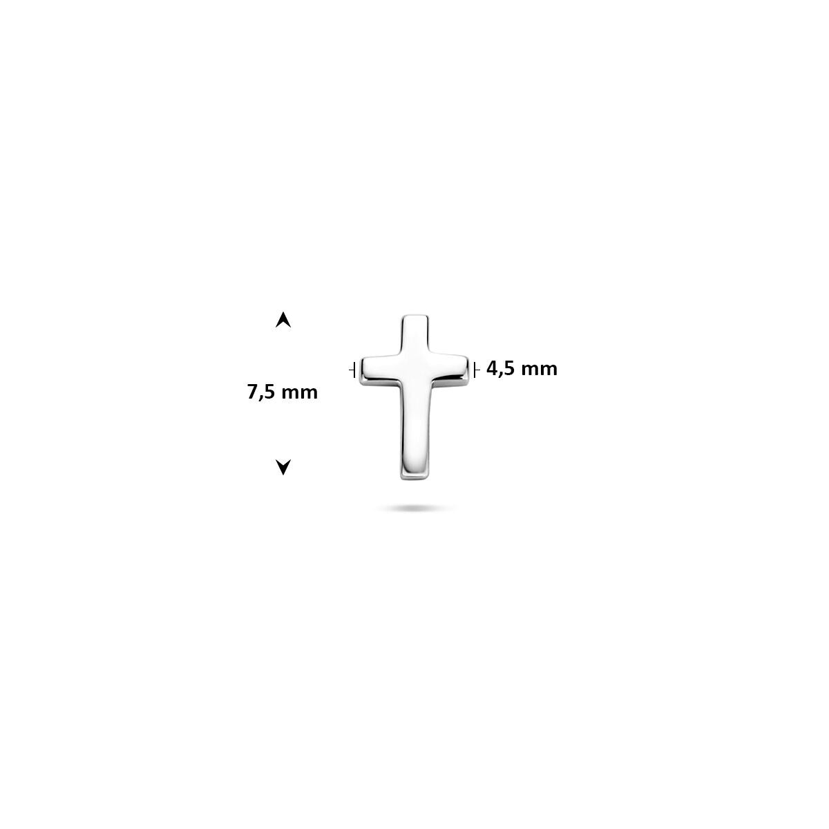 Piercing a croce flat back in argento – argento 925 rodiato