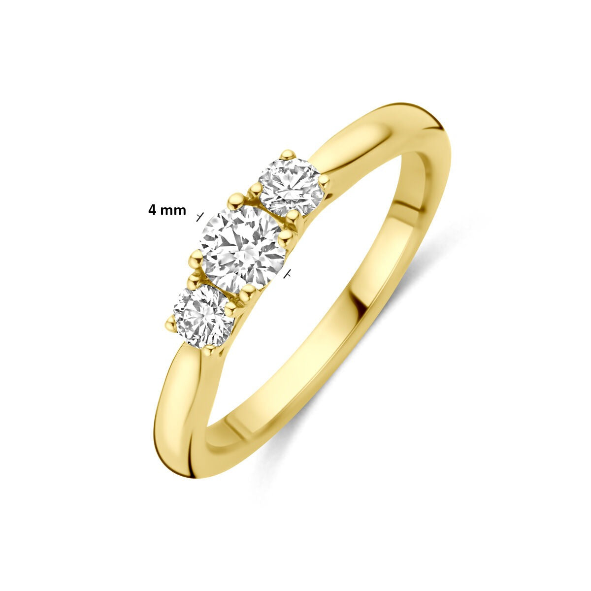Anello in oro giallo 14k con diamante lab grown da 0.45ct