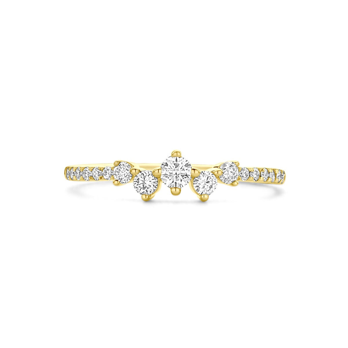 Anello da donna in 14k oro giallo con diamante lab grown da 0.33ct