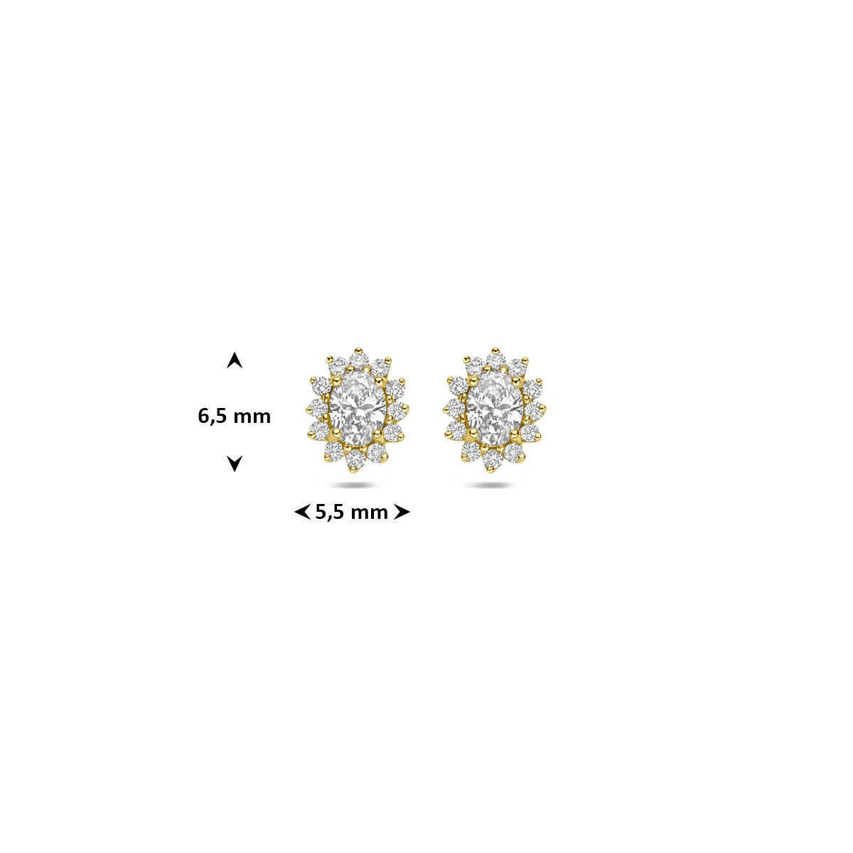 Orecchini a bottone in oro giallo 14k con diamante lab grown 0,43 ct
