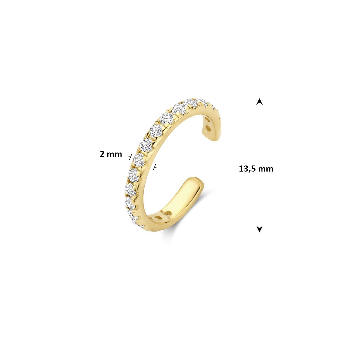 Ear Cuff in Oro Giallo 14k con Zirconia