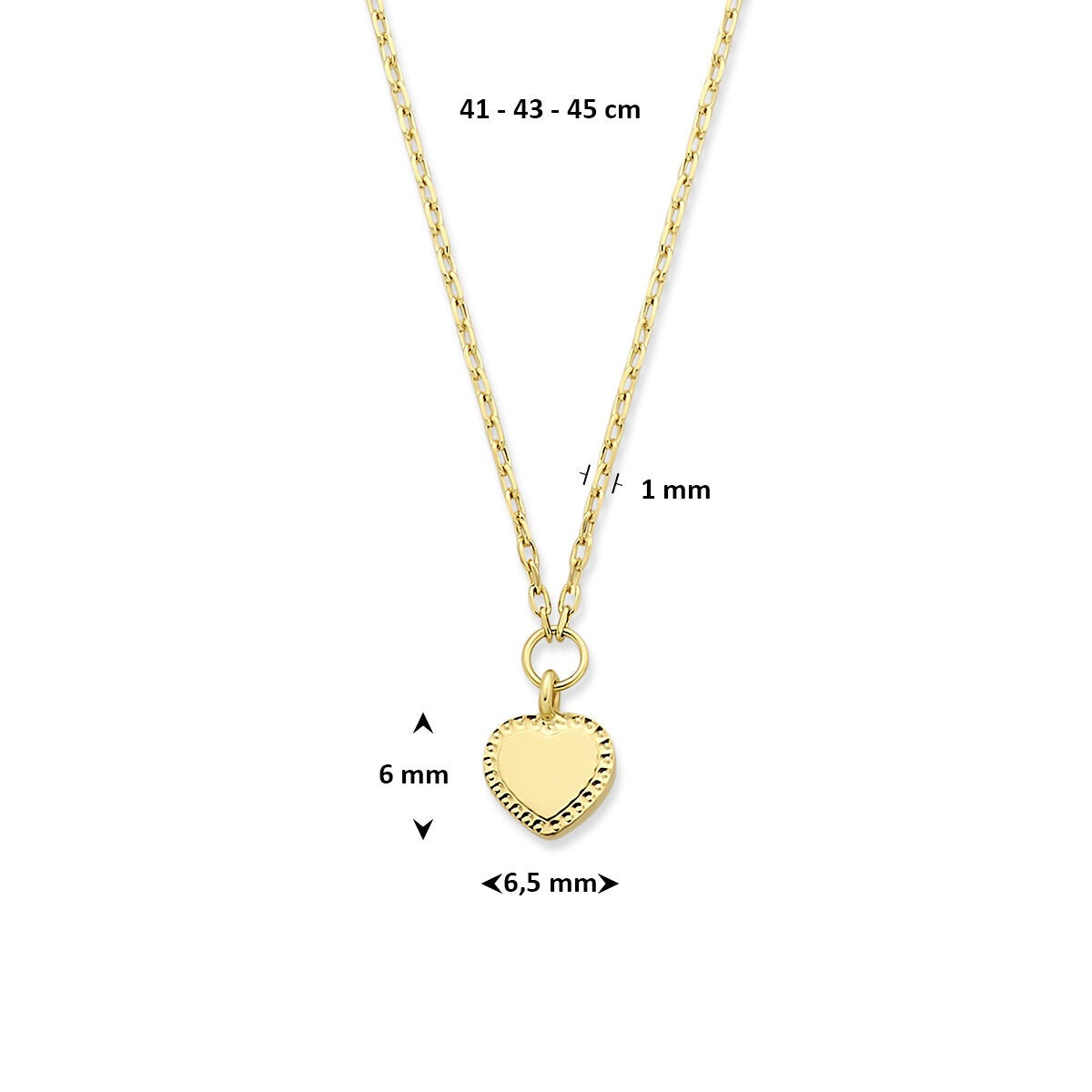 Collana in oro giallo 14k con cuoricino – Fine collana ad ancora come simbolo d'amore