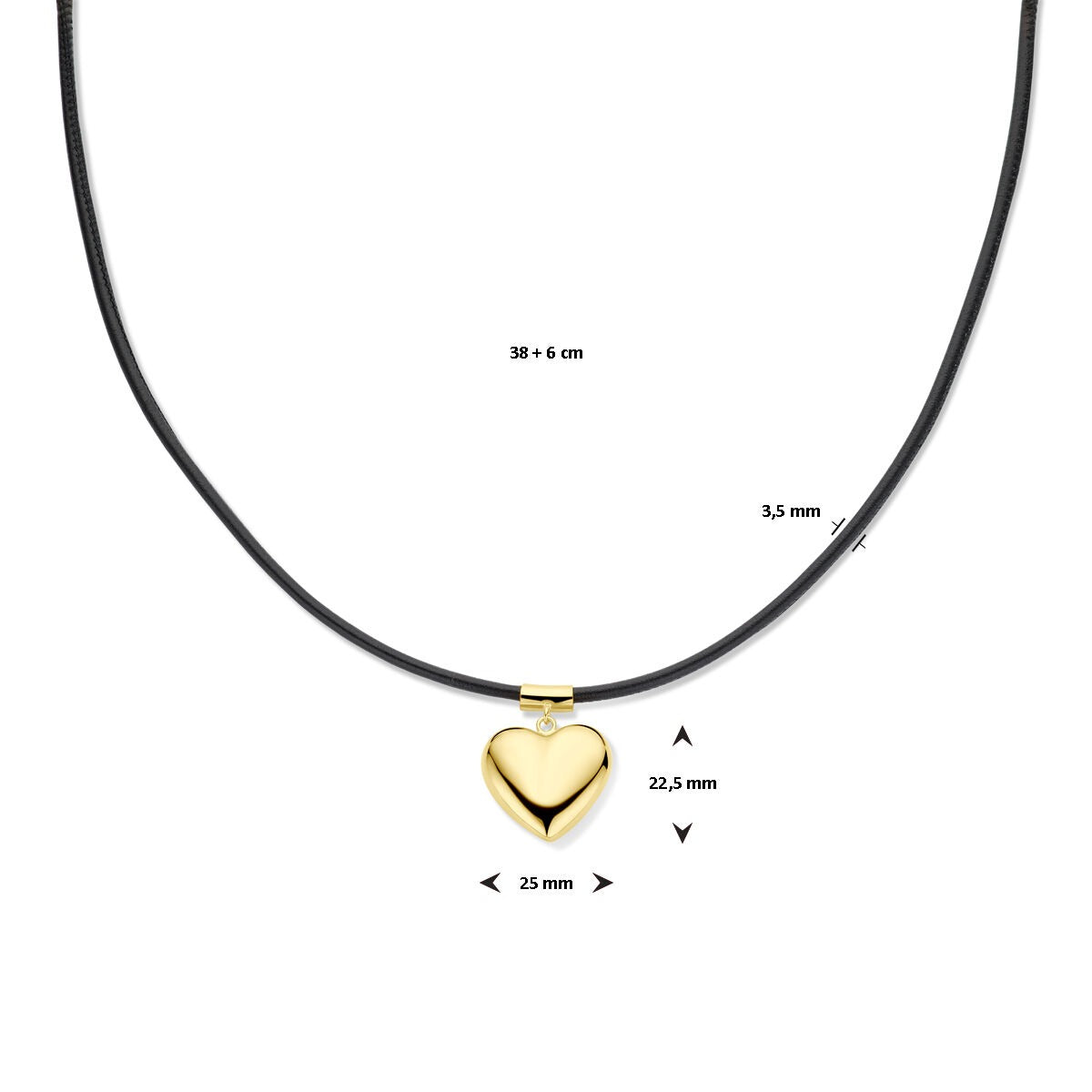 Collana in Argento Dorato Oro Giallo con Cuoricino