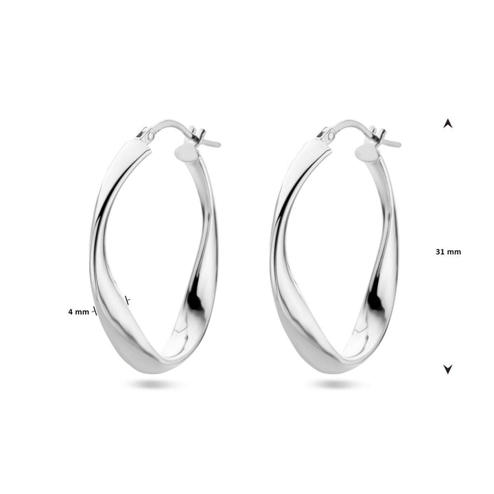 Zilveren dames oorringen – gerhodineerd 31 mm