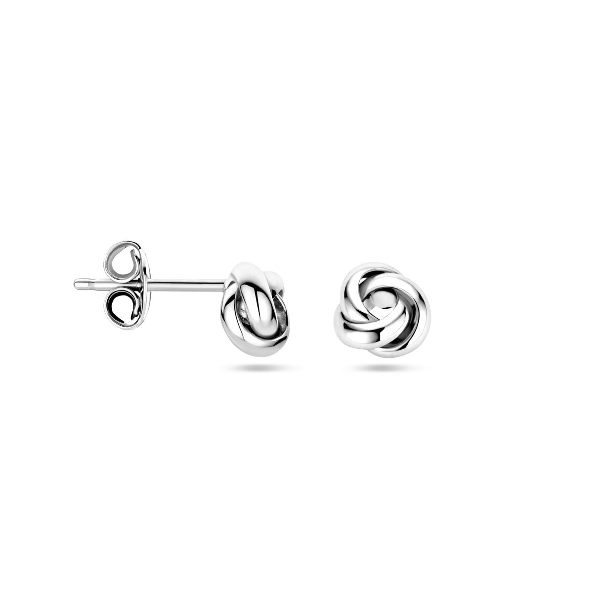 Orecchini a bottone da donna in argento – rodiati 6 mm