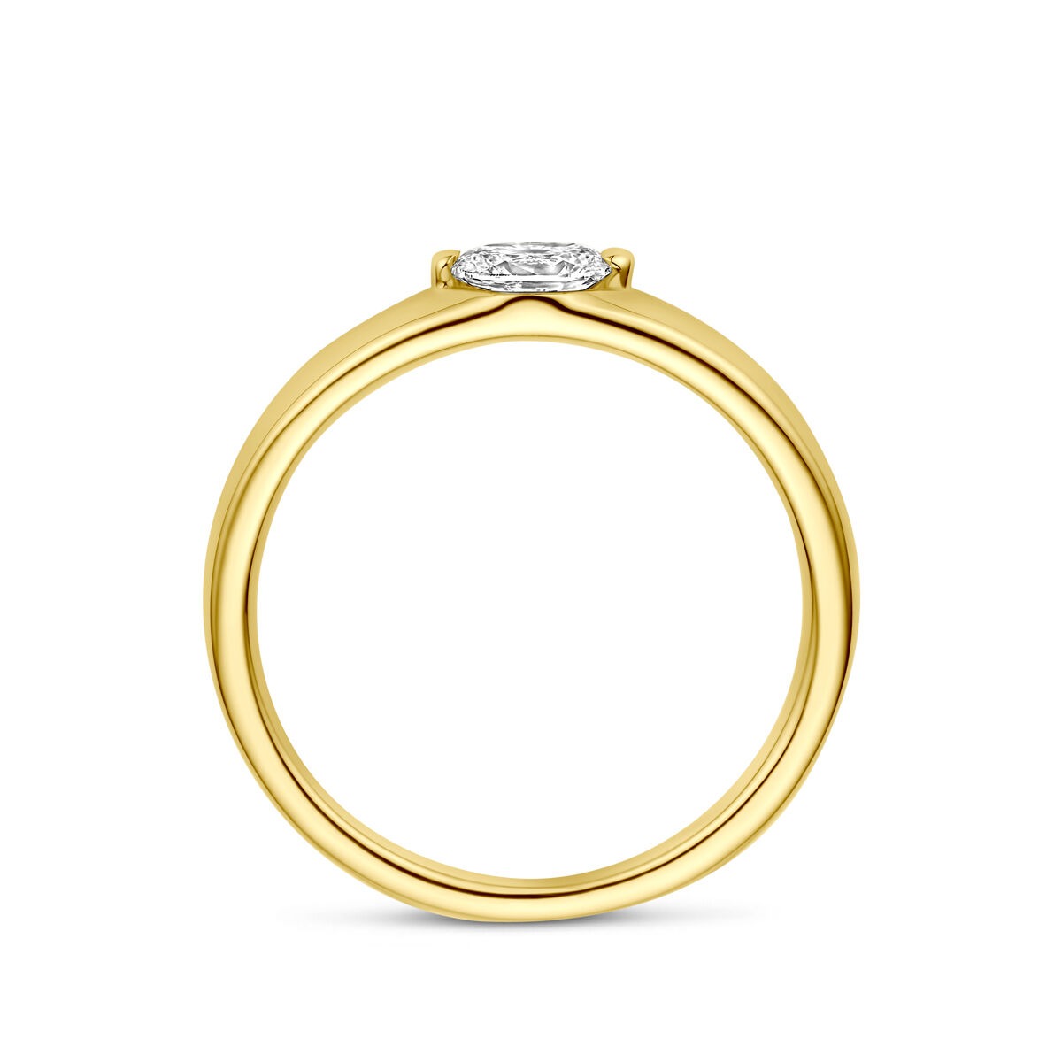 Anello in oro giallo 14K con diamante solitario 0,32 ct