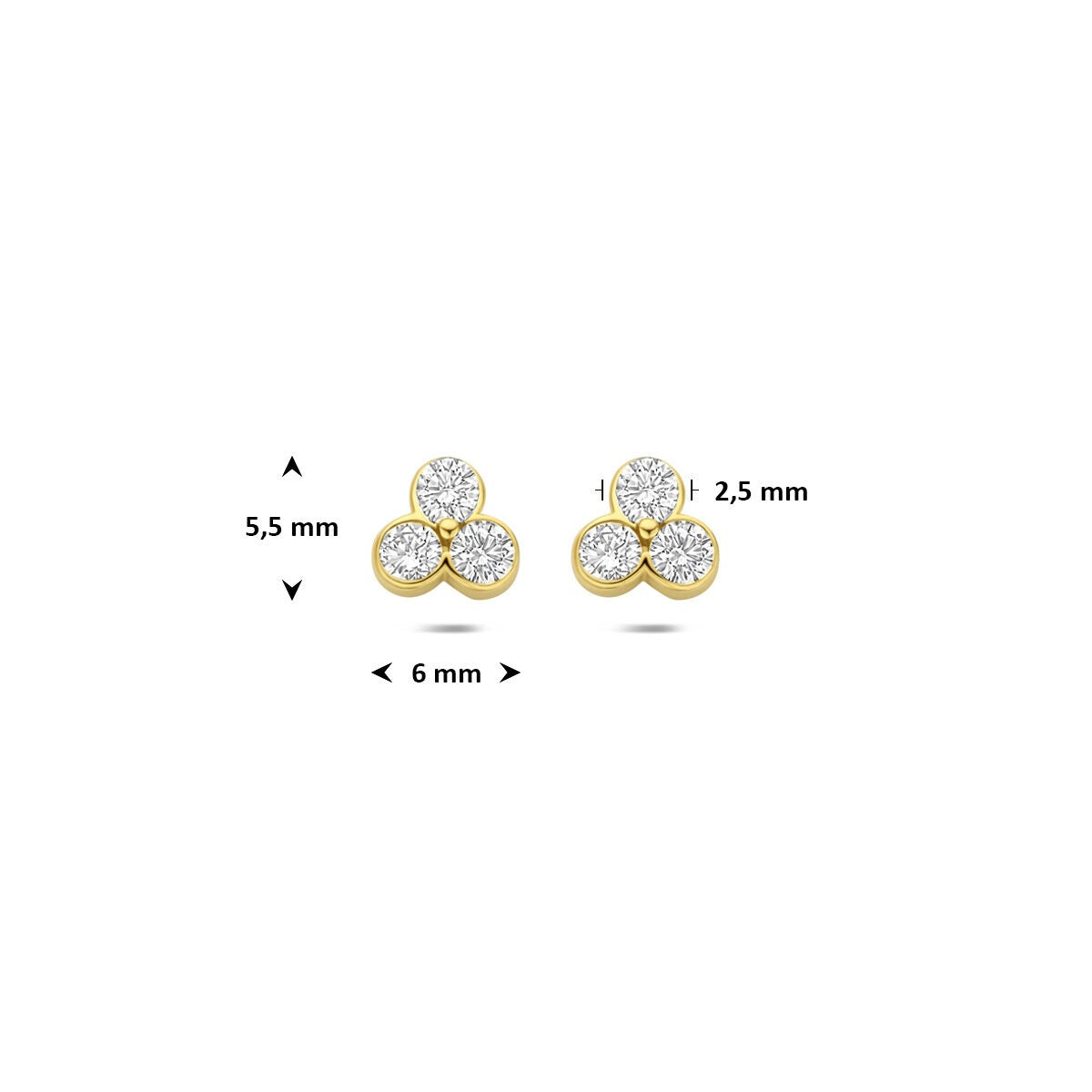 Orecchini a bottone in oro giallo 14k con diamante lab grown da 0,52 ct