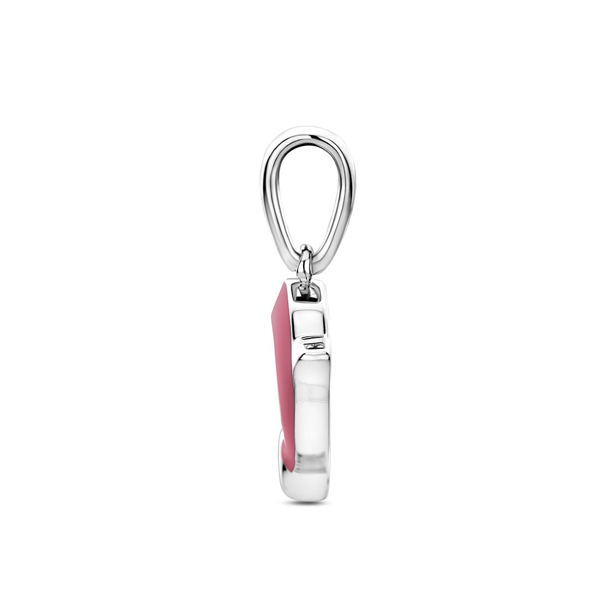 Ciondolo per bambini in argento rodiato a forma di delfino con smalto