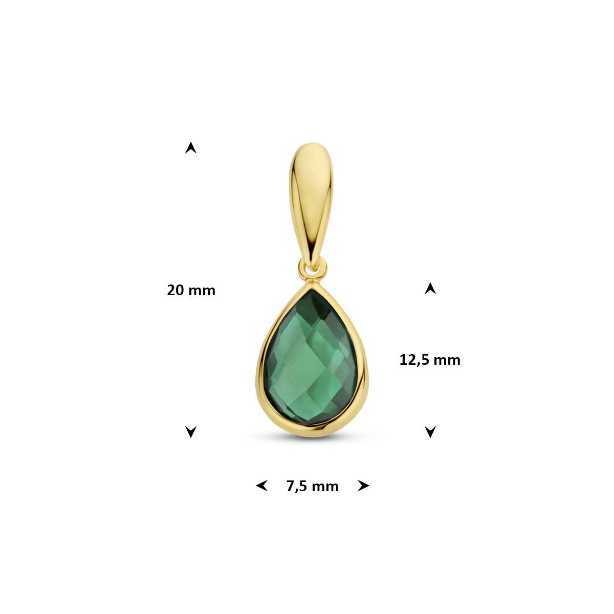 Ciondolo in oro giallo 9k con agata verde