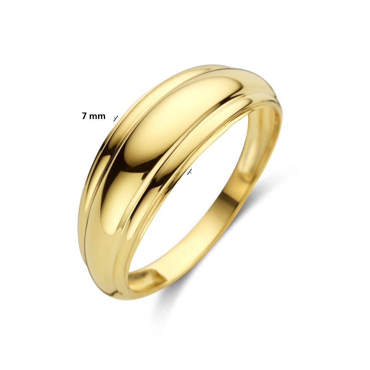 Anello da donna in oro giallo 14k con fascia larga