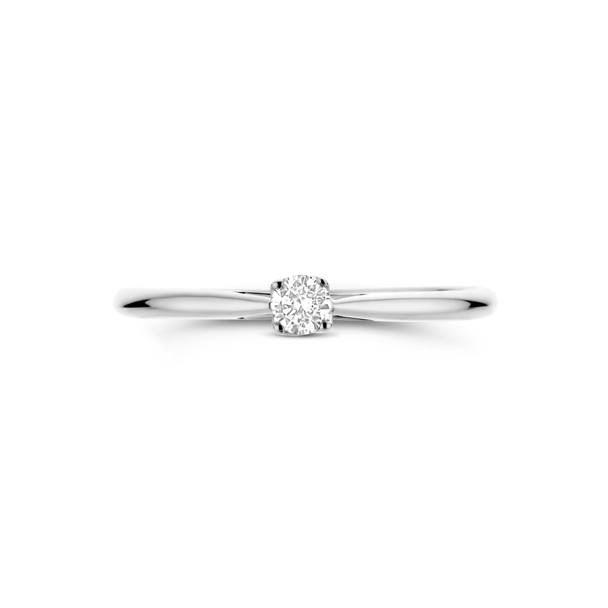 Anello da donna in 14k oro bianco con diamante lab grown da 0.10ct