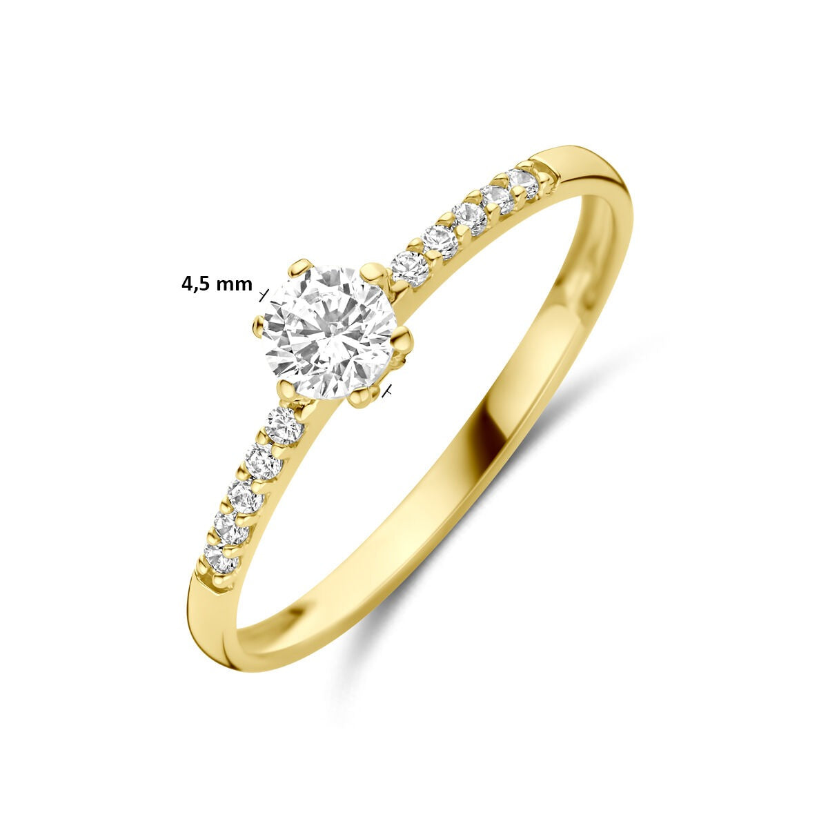 Anello da donna in oro con zirconia – oro giallo 14k