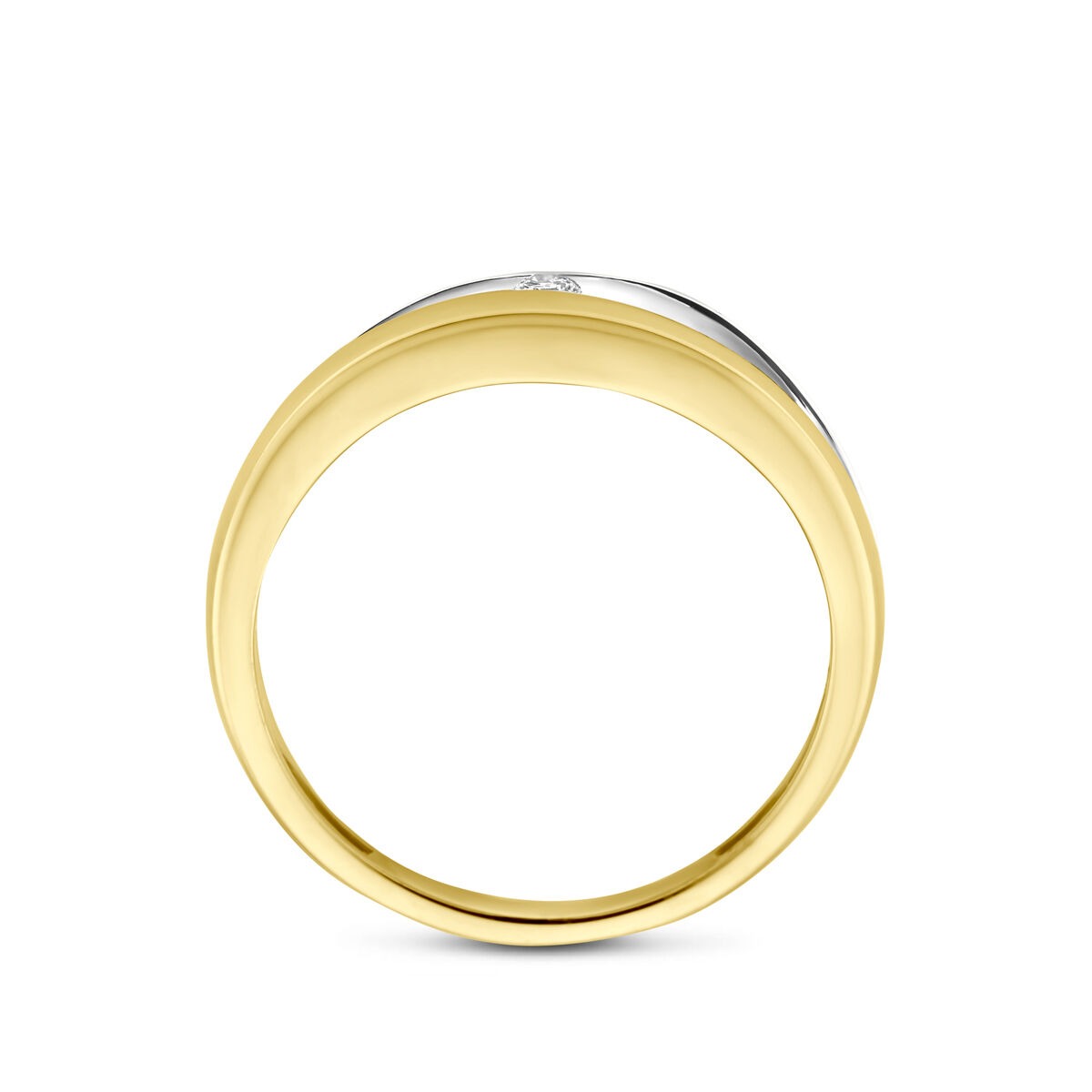 Anello da donna in oro bicolore 14k con diamante lab grown
