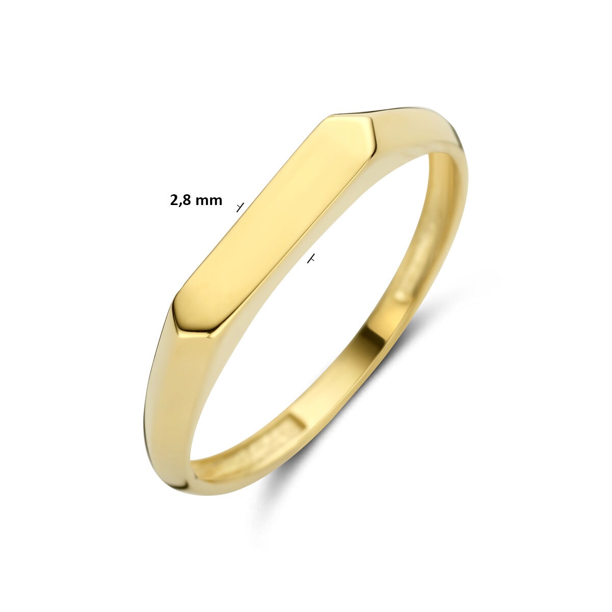 Anello da donna in oro giallo 14k con fascia larga 7 mm