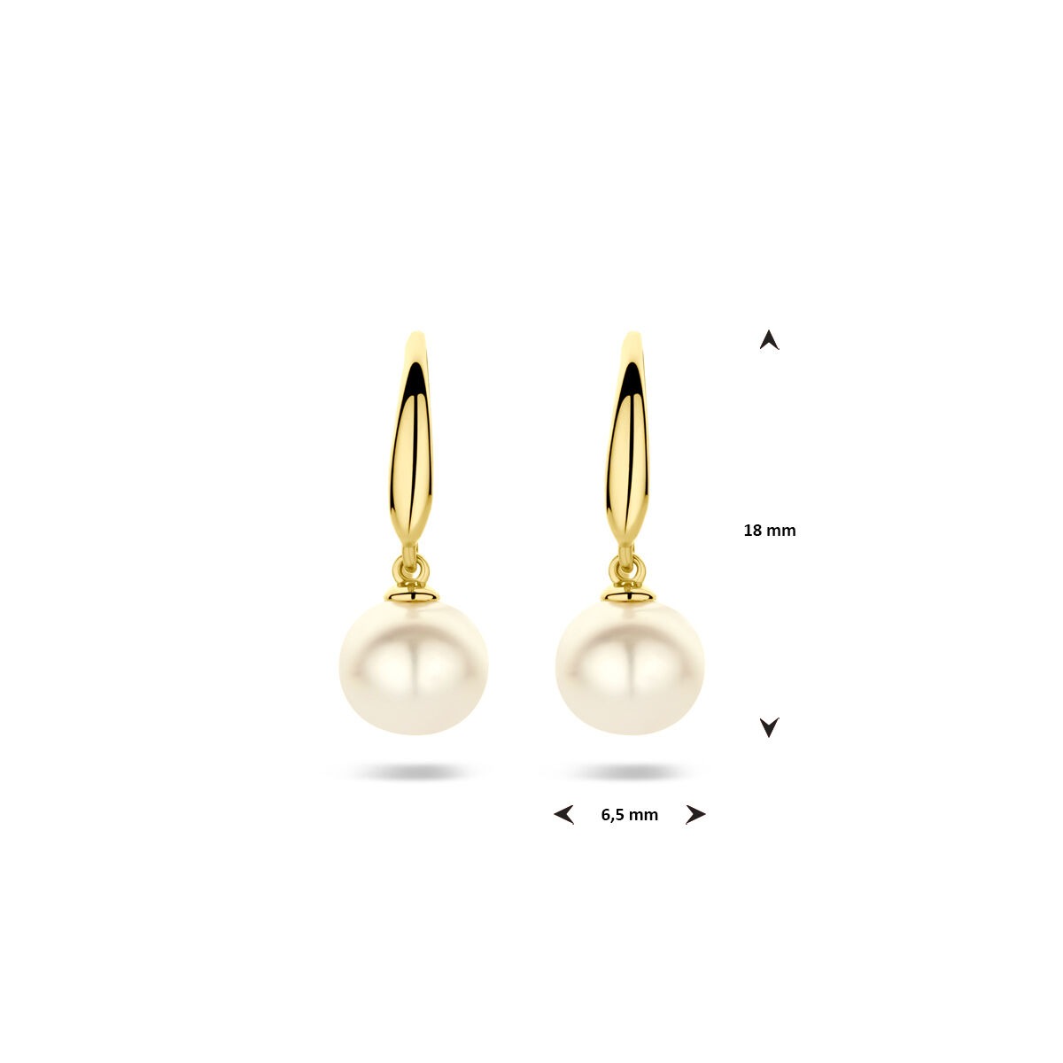Orecchini pendenti in oro giallo 9k con perla d'acqua dolce